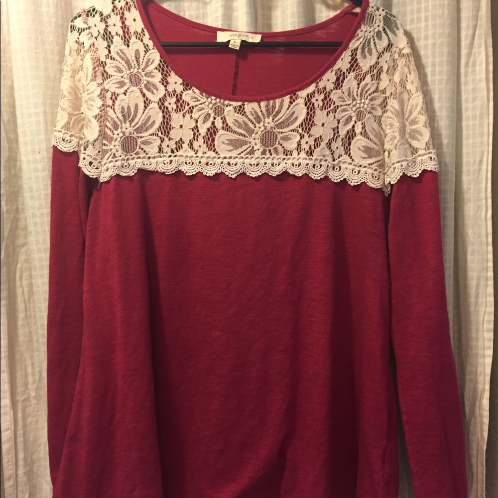 Lace, long sleeve dress shirt